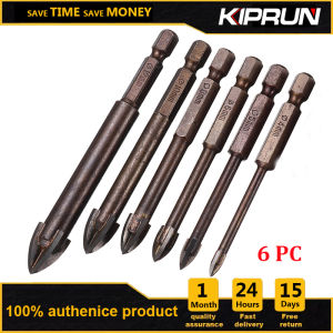 [Ready stock] KIPRUN Tungsten Carbide Glass Drill Bit Alloy Carbide Point with 4 Cutting Edges Tile & Glass Cross  Head Drill Bits Cross Hex Tile Bits Glass Ceramic Concrete Hole Opener Alloy Triangle Drill Size 4/5/6/8/10/12mm