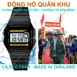 Đồng Hồ Quân Khu F94 Pin Lâu 7 năm Chống Nước Tuyệt Đối Chuông To Đèn Sáng Made In Thailand 4