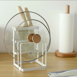 ที่เก็บมีด สีขาว มินิมอล สไตล์ญี่ปุน ที่ใส่มีด ที่เสียบมีด สามารถวางเขียง วางฝาหม้อ จัดระเบียบห้องครัว