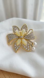 Trâm cài áo hình bướm đính đá opal cánh đính đá pha lê ngọc trai phụ kiện trang sức bướm thanh lịch nổi bật