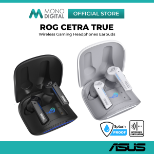 ASUS ROG CETRA TRUE WIRELESS GAMING EARBUDS HEADPHONES WITH LOW-LATENCY WIRELESS CONNECTION ANC UP TO 27-HOUR BATTERY WITH WIRELESS-CHARGING CASE IPX4 WATER RESISTANCE AND SUPPORT FOR EQ/VIRTUAL 7.1 VIA ARMOURY CRATE