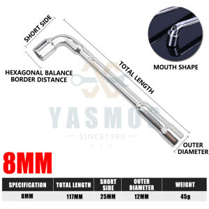 8mm - 19mm L Shaped Angled Hex Socket Wrench Double-Head Elbow Hex Wrench for Mechanic Repair Tool