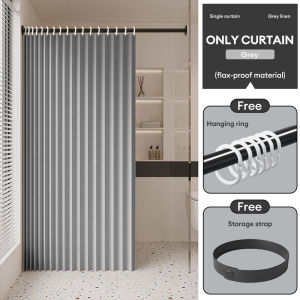 XTEN High Quality 120cm/180cm Foldable Shower Curtain Waterproof with Rod Set for Bathroom Makapal Washable Cloth
