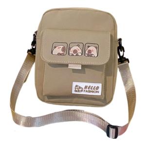 Fashionable Capybara Character Shoulder Bag Soft Polyester Childrens Crossbody Bags Travel Purse for Everyday Use