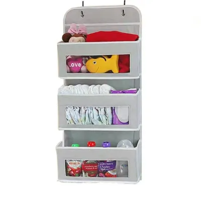 DADOMYD Clear PVC Window Over Door Organizer 3/4/5 Tiers Space Saving Behind Door Pouch Durable Storage Organizer Home Use