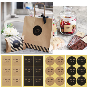 ขอขอบคุณชุดสติ๊กเกอร์ของ60ซองของขวัญบิสกิตทำอาหารห่ออุปกรณ์เสริมสำหรับเด็กปีใหม่ตกแต่งอวยพร