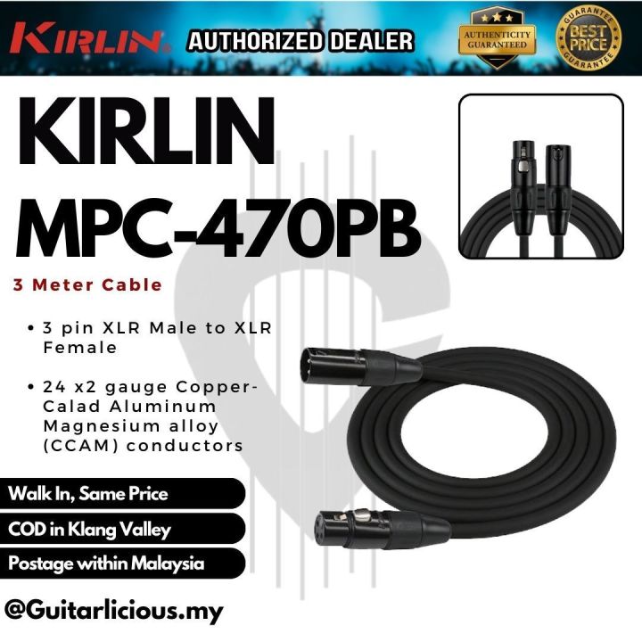 Cable Para Micrófono Kirlin 10 Mt (xlr Hembra/plug 6.3 Mono) | Cuotas sin interés