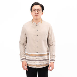 Jane Frey Clothing Janefrey Kemeja Koko Lengan Panjang Pria | 8104 Kemeja Panjang Shanghai M-XL