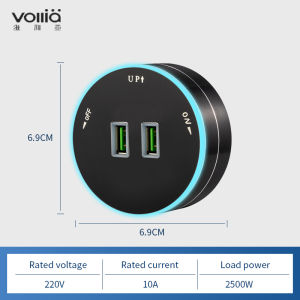 Vollia 60CM/80CM/100CM Mult Movable Power Track Socket (with LED Aperture）Modern Electrical Wall Outlet Socket 6000W Universal Power Point Track Socket 13A Module Wall Plug Socket Power Extension Track for Kitchen/Living Room/office