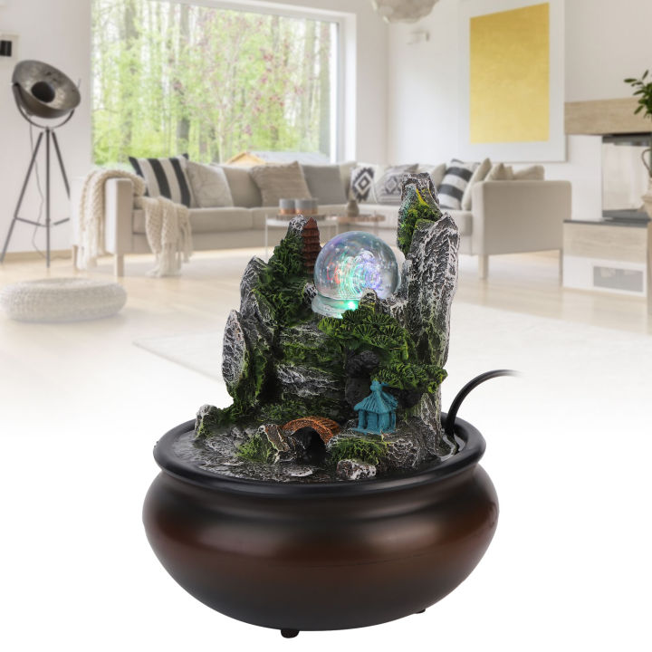 น้ำพุฮวงจุ้ย LED บนโต๊ะพร้อมลูกบอลคริสตัลสำหรับตกแต่ง