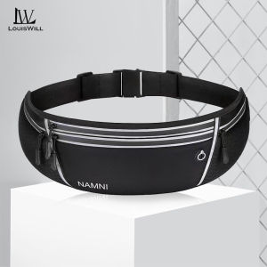 LouisWill Fashion Waist Bag Outdoor Sports Waist Pack Bag Ultrathin Pouches Mens Waist Belts Bag Running Pouch Waterproof Crossbody Bag Money Phone Waist Fanny Pack Jogging Belt Fanny Pack With Reflective Strip