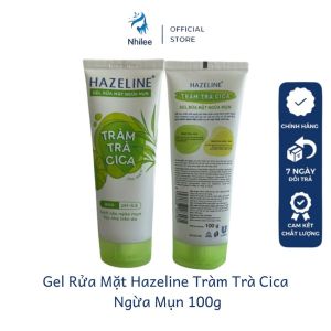 Sữa rửa mặt dạng gel Hazeline matcha tràm trà NL344 chiết xuất thiên nhiên làm sạch ngừa mụn nhẹ dịu cho da nhạy cảm 100g