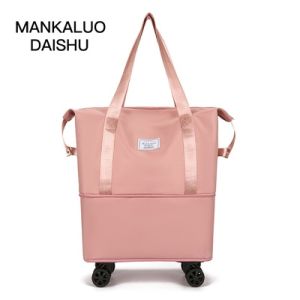 Expandable Duffle Pack with Rollers Dry-Wet Separation Business Luggage Bags Foldable Luggage Bag Travel Large Capacity