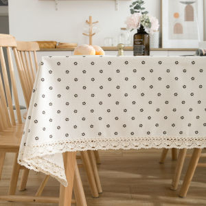 2kxx Small Fresh Floral Korean Tablecloth Cotton Lace Tablecloth Tea Table Cloth TV Cabinet Cover Cloth Can Be Customized