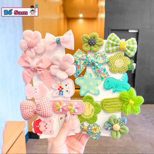 Set 10 kẹp tóc vải bông cute dễ thương phong cách hàn quốc cho bé Shop Bố Sam