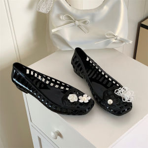 WY-Xixitiao Blingbling Dép Mùa hè cá tính ngoài trời phong cách cổ tích hoa giày đính pha lê Nữ Giày đế bệt ngọt ngào kỳ nghỉ giày dẻo thủy triều