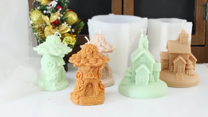 Hình ngôi nhà thơm khuôn khuôn silicon handmade sáp đồ trang trí khuôn nhựa Epoxy khuôn mẫu cho trang trí nhà