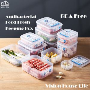 Vision Japanese Antibacterial Refrigerator Storage Box Fridge Fresh-keeping Box with Lid Food Grade PP Sealed Food Container Food Vacuum Preservation Box