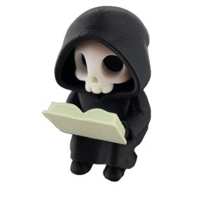3D Printed Gothic Decoration Funny Creative Skeleton Model Decoration Desk Ornaments Cartoon Reading Pose Ghost Statues  Use