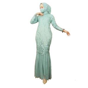 GAMIS DUYUNG ARIZONA / BRUKAT MEWAH / BAJU LEBARAN / GAUN PESTA / PAKAIAN WANITA / BUSANA MUSLIM