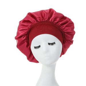 Soft Night Sleep Hat Head Cover Elastic Head Wraps Wide Band Satin Cap Womens Fashion Hair Accessories Bonnet Stretch