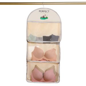 กระเป๋าเก็บของติดผนัง ถุงตาข่ายแขวนของติดผนัง เก็บชุดชั้นใน แขวนของในห้องน้ำ G3488