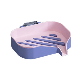 YESPERY Wall Mounted Soap Dish Drain Soap Holder for Bathroom Self Adhesive Soap Dish Plastic Soap Container Bathroom Accessories