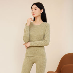 Ready Stock ）-10℃ Long Warm Cotton Thick Thermal Men Women Winter Inner Wear Fleece Thermal Underwear Set Autumn and Winter AB Side Mens and Womens German Velvet Brushed Autumn Clothing Autumn Trousers Bottoming Shirt