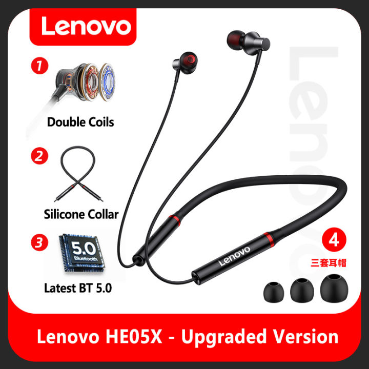 Lenovo HE05X HE05 PRO HIFI Stereo Sound Earphone Bluetooth 5.0 Wireless ...