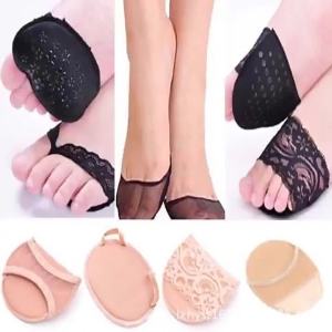 [Free Shipping] Soft Sponge High-Heel Half-Size Insoles Invisible Anti-Slip Rubber Herringbone Lace Peep-Toe Forefoot Pads