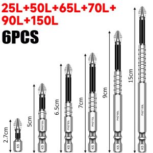 6ชิ้นไขควงแม่เหล็กแข็งแรง K5 Set Mata Bor อัลลอยไม่ลื่นน็อตหัวแฉกเหล็กตัวกันกระแทกบิตไขควงไฟฟ้าเคล็ดลับ