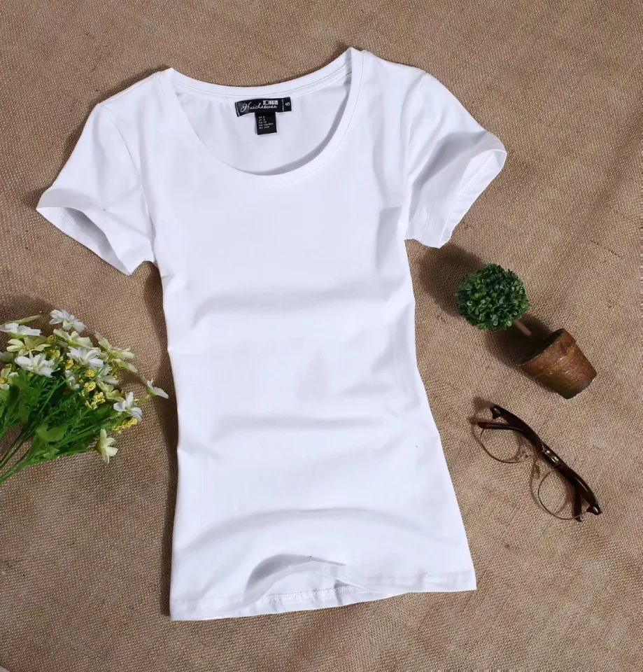Women's Cotton T-shirts 2023 New Summer Short Sleeve Round Neck