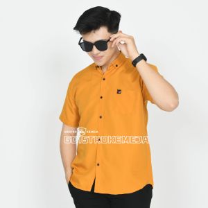 kemeja polos lengan pendek pria warna coksu