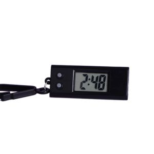 RGFV STORE Có khóa Đồng hồ treo điện tử hình tam giác Chống rơi Im lặng Móc khóa đồng hồ điện tử Di động Nhỏ Đồng hồ kỹ thuật số LED Mini Màn hình chìa khóa