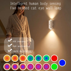 2pc 360° Rotatable RGB Motion Sensor Magnetic Wall Sconce Drill‑Free Up‑Down Spotlight Housewarming Gift