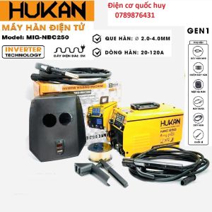 Máy hàn điện tử HUKAN NBC250 hàn mig tig hàn que 3 chức năng hàn que 2.0-4.0 tặng cuộn dây hàng mig