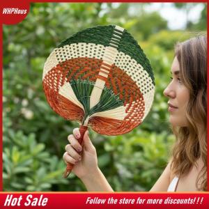 【COD】🔥🔥🔥 Bamboo Fan Lightweight Cooling Fan Handwoven Fan Bamboo For Living Room Home Decor Room Cooling