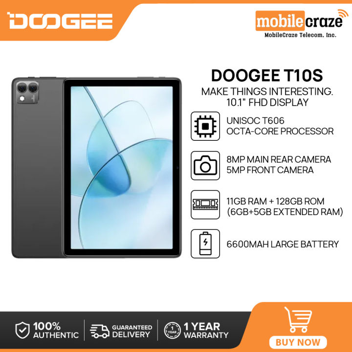Doogee T10S Tablet | 11GB RAM (6+5) + 128GB | Unisoc T606 | 10.1