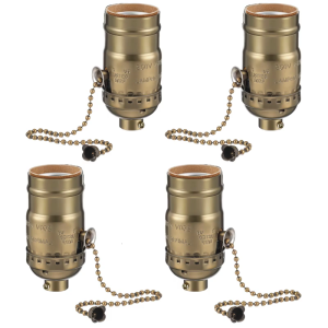 4 Pack E26 Lamp Holder Screw Base High Temperature Resistant LED Bulbs Light Fittings Aluminum Texture for Lighting