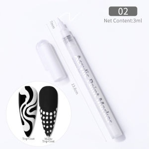 Nail Art Graffiti Pen Black White Red Color UV Gel Polish Design Dot Painting Detailing Pen Brushes DIY Nail Art Adorn Tools