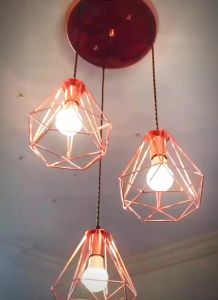 Ceiling Pendant Light Nordic Rose Gold Iron Cage Led Pendant Lights Loft Hanging Lamp For Kitchen Restaurant Living Room Lustres Lampe SuspensionFast shipping