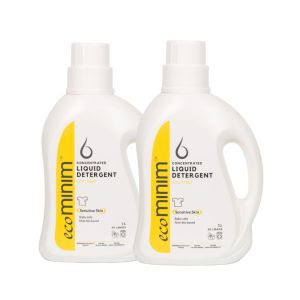 [TWIN PACK] Ecominim Liquid Detergent Ever Gentle 1L | Plant Based No SLES/SLS Baby Safe Pet Safe Skin & Eczema Friendly