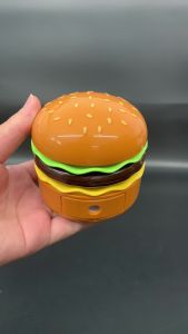 Kawaii Hamburger Small Night Lamp Adjustable Gooseneck Desk Lamp 3 Level Brightness USB Rechargeable Eye Protection Reading Light With Pencil Sharpener For Kids