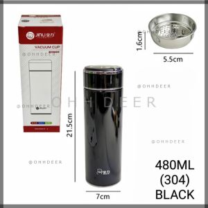 OHHDEER 500ML Thermal Tea Mug with Infuser Insulated Office Cup with Strainer Leakproof Design Cup