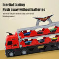Transport truck toy boy's large truck alloy mini racing car transport car folding car toy Mainan Kereta Mainan Budak Lelaki. 