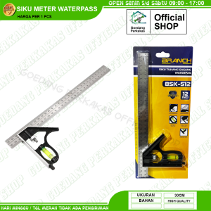 Penggaris Siku Meter Waterpass Besi Sudut 30Cm Siku Tukang Waterpas