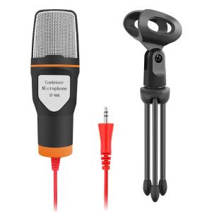 Siborie【COD】3.5mm Mikrofon Kondenser SF666 Studio Mikrofon dengan Tripod Untuk Komputer Karaoke Mic