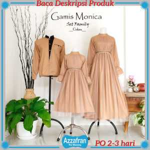 Gamis Monica Couple Coksu | Baju Katun Anak Perempuan & Dewasa Seragam Lebaran Toyobo Terbaru Murah
