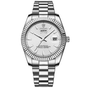 นาฬิกาคลาสสิกสำหรับผู้ชาย นาฬิกาข้อมือสายเหล็กสำหรับผู้ชาย นาฬิกาปฏิทินคู่แบบลำลองกันน้ำ นาฬิกาข้อมือชายเรืองแสง นาฬิกาข้อมือชาย เรียบง่ายและสง่างาม