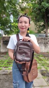 กระเป๋าสะพายข้างใบเล็กผู้ชาย สไตล์เรสุดๆ หนังสวย สะพายข้าง แฟชั่นจิงโจ้ มีหลายช่อง พร้อมส่ง 0344#